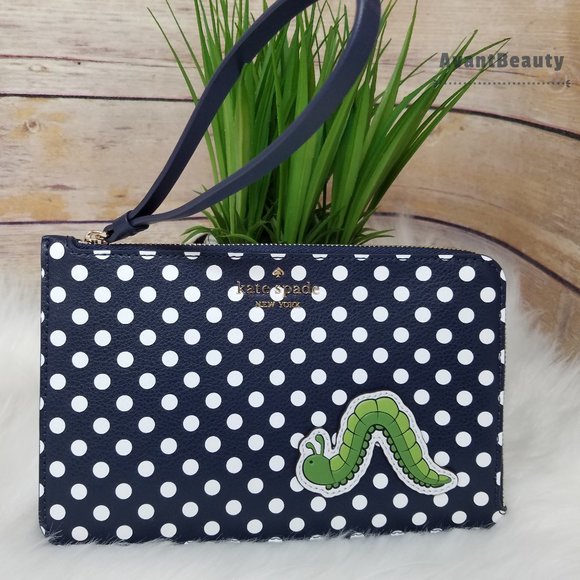 KATE SPADE ENCHANTED FOREST INCHWORM MEDIUM L-ZIP - Picture 1 of 8